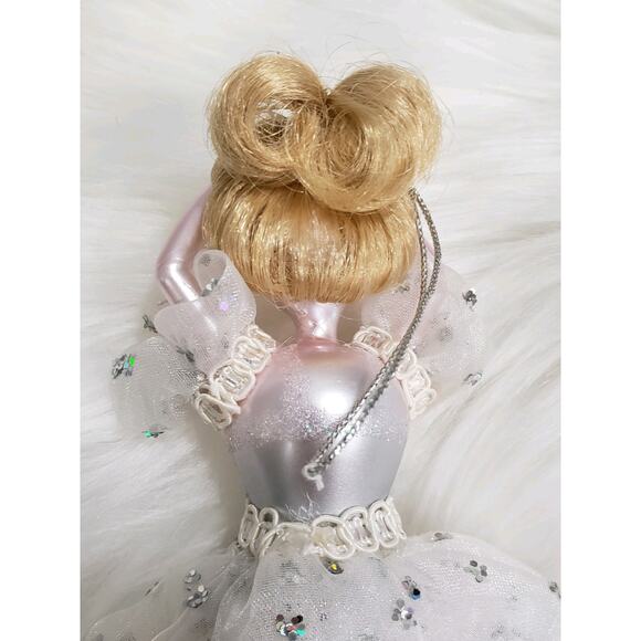 GORGEOUS Vintage Blown Glass Lady Blonde Hair BALLERINA Christmas ORNAMENT - Picture 6 of 7